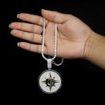 Moissanite and Black Diamond Hip Hop Pendant Necklace