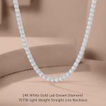 14K White Gold Lab-Grown Diamond Tennis Necklace