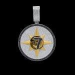 Moissanite and Black Diamond Hip Hop Pendant Necklace