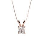 14K Rose Gold Lab-Grown Asscher Cut Diamond Necklace