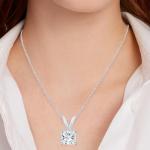 4 Carat White Gold Lab-Grown Diamond Pendant Necklace