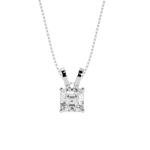 14K White Gold Lab-Grown Asscher Cut Diamond Pendant