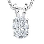 9 Carat Platinum Lab-Grown Diamond Pendant Necklace