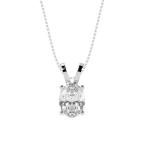 14K White Gold Lab-Grown Diamond Pendant Necklace