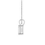 14K White Gold Lab-Grown Emerald Cut Diamond Pendant