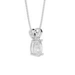 14K White Gold Lab-Grown Pear Cut Diamond Necklace