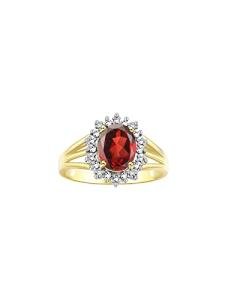 Princess Diana Inspired Garnet Gold Ring Size 6
