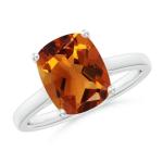 Citrine Solitaire Ring in Platinum for Women