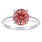 Elegant Round Solitaire Pink Lab Created Diamond Ring