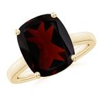 Natural Garnet Solitaire Ring in Yellow Gold