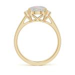 Natural Opal Diamond Solitaire Ring in Yellow Gold