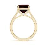 Natural Garnet Solitaire Ring in Yellow Gold