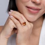 Citrine Solitaire Ring in Platinum for Women