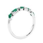 14k White Gold Emerald and Diamond Eternity Ring