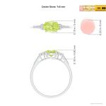 Natural Peridot Solitaire Ring with Diamond Accents