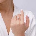 Natural Opal Diamond Solitaire Ring in Yellow Gold