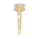 Natural Opal Diamond Solitaire Ring in Yellow Gold