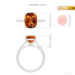 Citrine Solitaire Ring in Platinum for Women