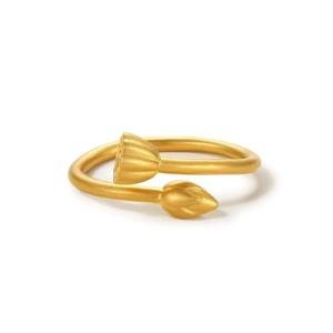24K Gold Lotus Flower Stackable Rings for Women