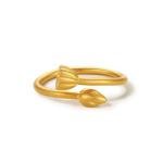 24K Gold Lotus Flower Stackable Rings for Women