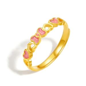 24K Gold Butterfly Bow Knot Stackable Ring