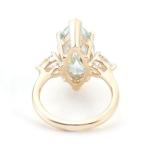 14K Gold Blue Green Moissanite Marquise Ring