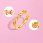 24K Gold Butterfly Bow Knot Stackable Ring