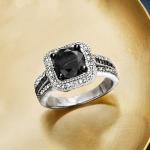 Black and White Diamond Ring in Sterling Silver