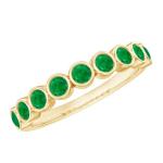 Natural Emerald Half Eternity Band in 14K Gold