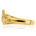14K Yellow Gold Heart Claddagh Celtic Ring Size 5