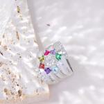 Personalized Gold Mother Name Ring with Birthstones