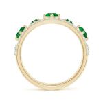 Art Deco Lab-Grown Emerald and Diamond Ring