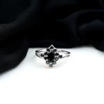 Black Onyx Marquise Cocktail Ring in 18K White Gold