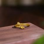 24K Gold Lotus Flower Stackable Rings for Women