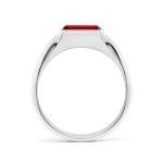 Lab-Grown Ruby Signet Ring in Platinum