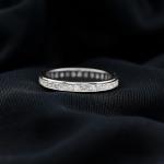 Moissanite Princess Cut Eternity Wedding Band