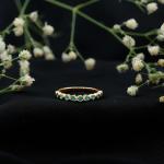 Natural Emerald Half Eternity Band in 14K Gold