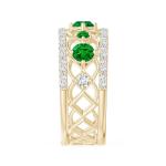 Art Deco Lab-Grown Emerald and Diamond Ring