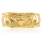 14K Yellow Gold Heart Irish Claddagh Ring Size 8
