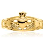 14K Yellow Gold Heart Claddagh Celtic Ring Size 5
