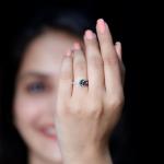 London Blue Topaz Engagement Ring in 10K White Gold