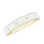 Moissanite Baguette Eternity Band in Yellow Gold