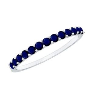 Blue Sapphire Eternity Ring in 18K White Gold