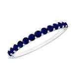 Blue Sapphire Eternity Ring in 18K White Gold