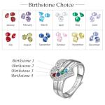 Custom 18K Gold Birthstone Heart Ring for Her