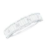 Moissanite Baguette Eternity Band in White Gold