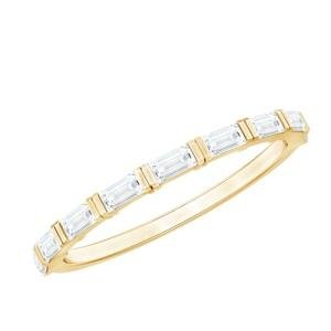 Moissanite Half Eternity Band in 18K Yellow Gold