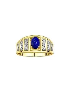 14K Yellow Gold Oval Lapis Lazuli Ring