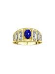 14K Yellow Gold Oval Lapis Lazuli Ring