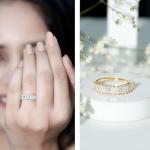 Moissanite Baguette Eternity Band in Yellow Gold